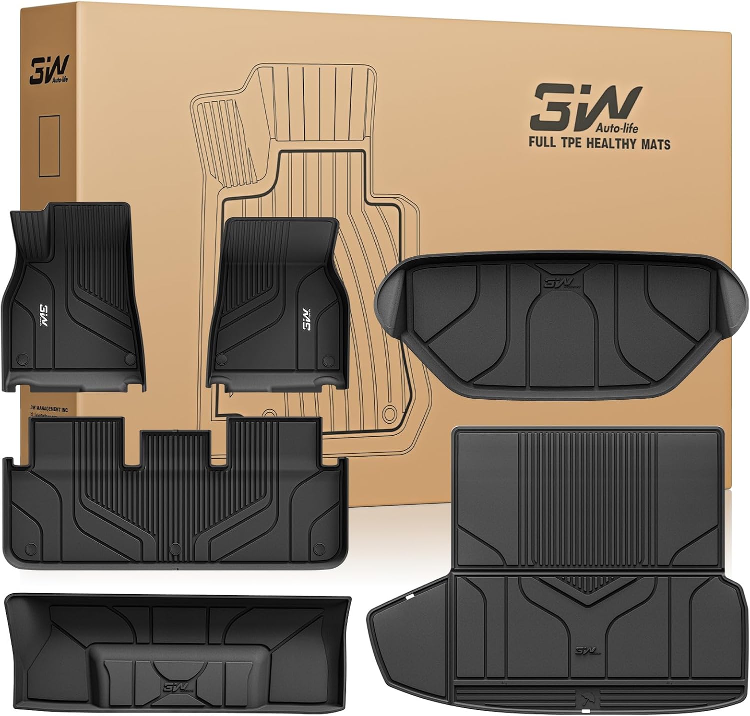 Clean Tesla interior preserved with 3W floor mats