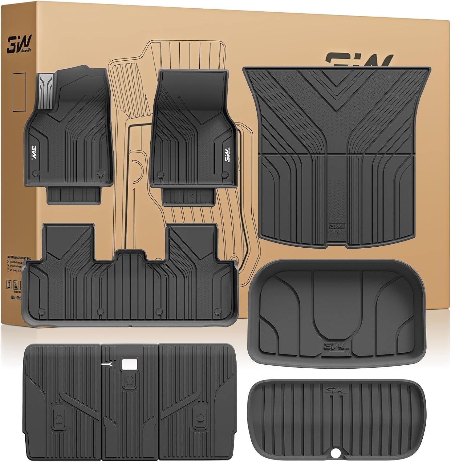Custom-fit all-weather floor mats for Tesla Model Y