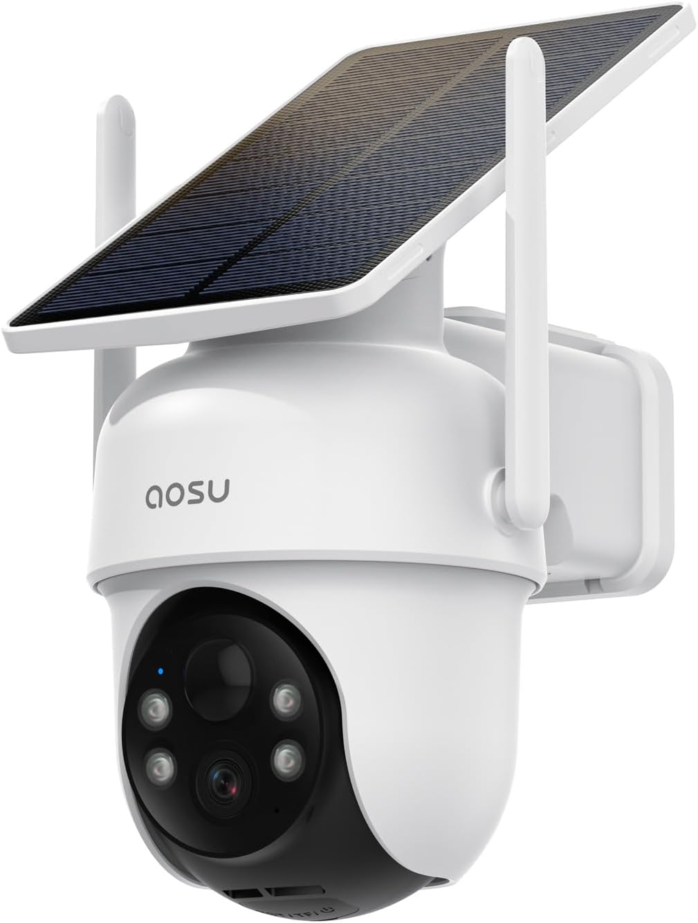 aosu solar-powered outdoor camera installed on a wall