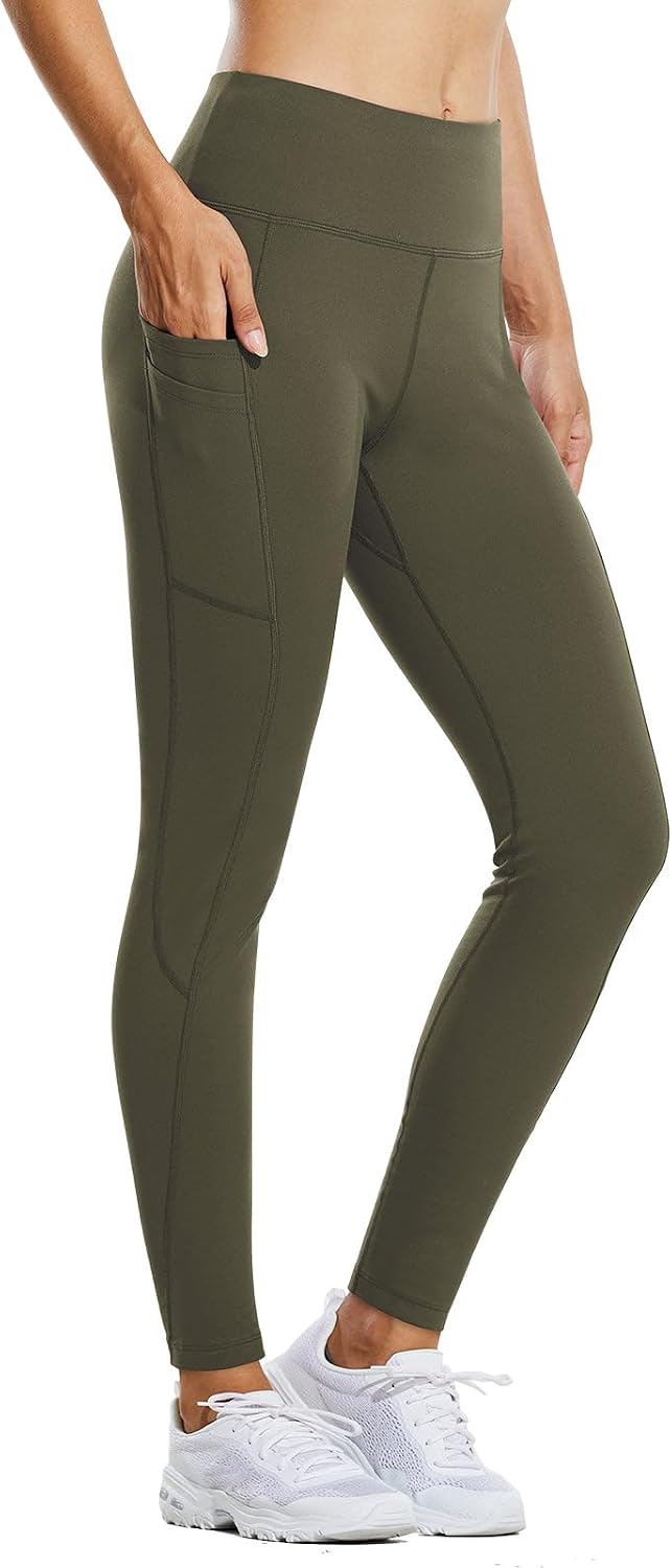 Olive green baleaf fleece leggings