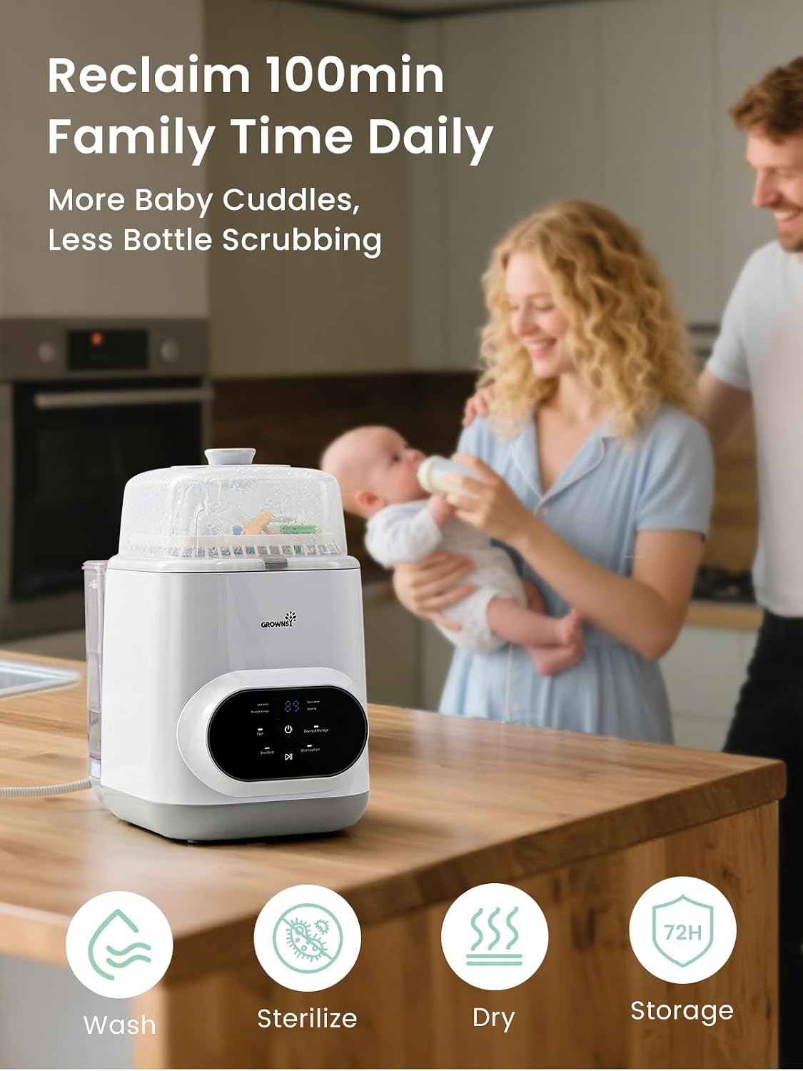 EaseClean Bottle Washer reclaiming 100 minutes of family time daily