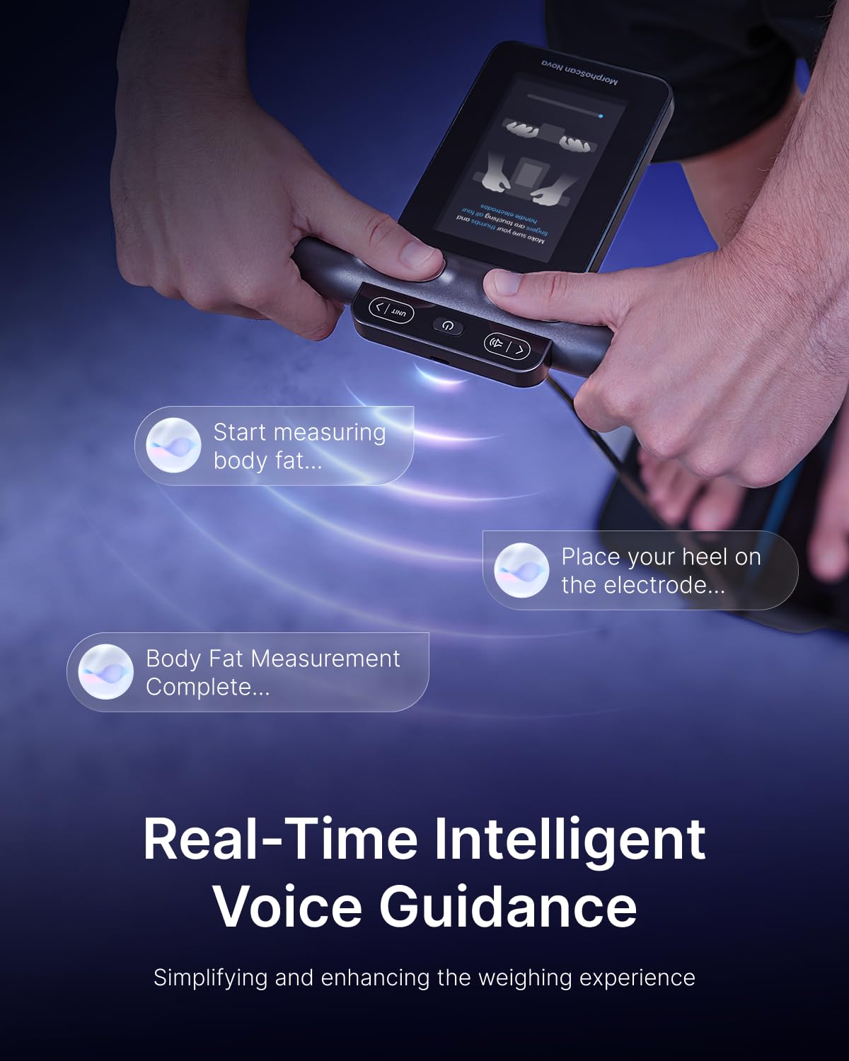 Real-time intelligent voice guidance simplifying and enhancing the measuring experience