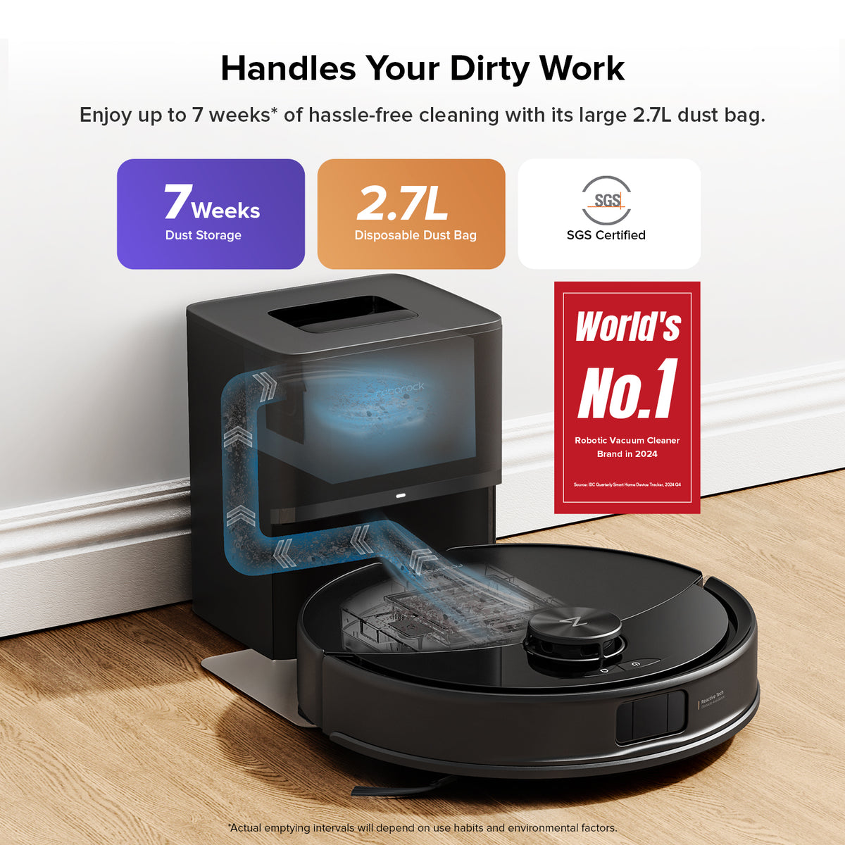 Roborock Q10 S5+ Self-Emptying Dock with 2.7L dust bag