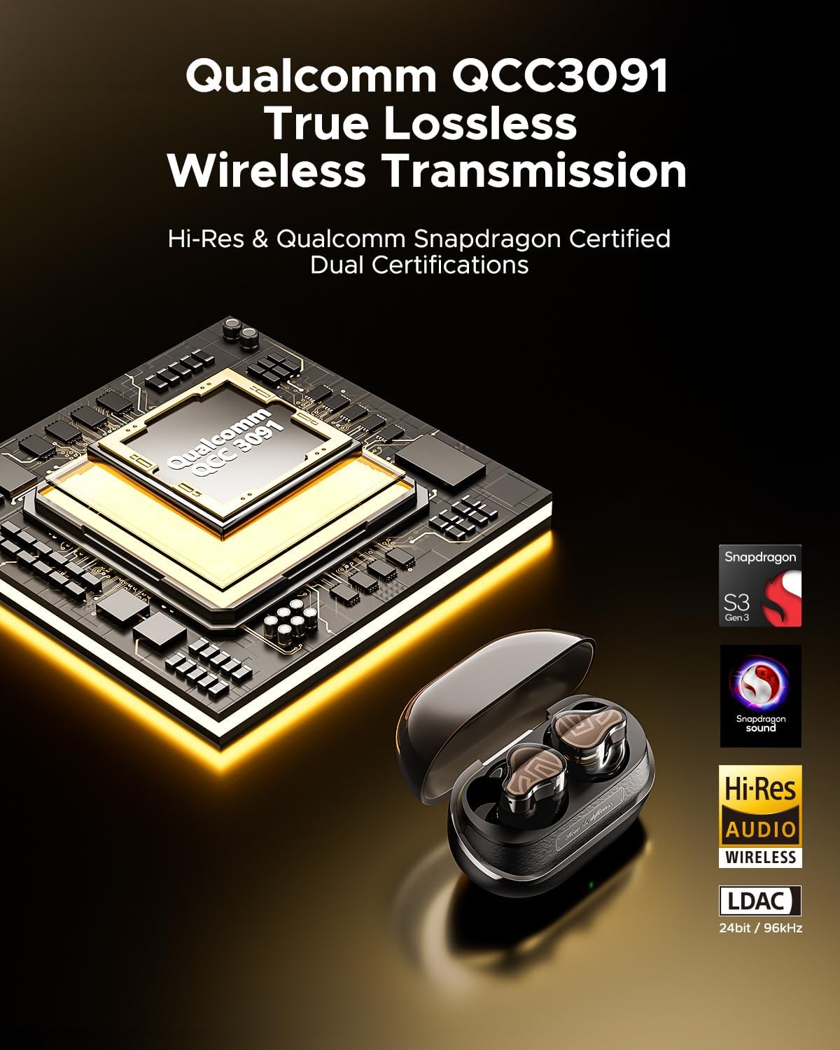 Qualcomm GCC3091 chip enabling true lossless LDAC and aptX wireless transmission