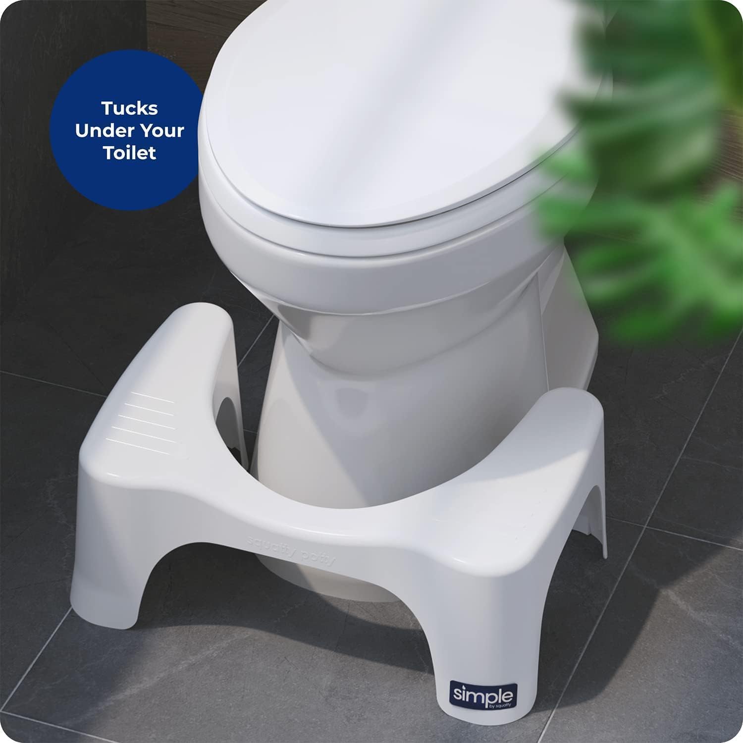 Simple Curve 7-inch stool sized to fit standard toilets — 18.75 inch width